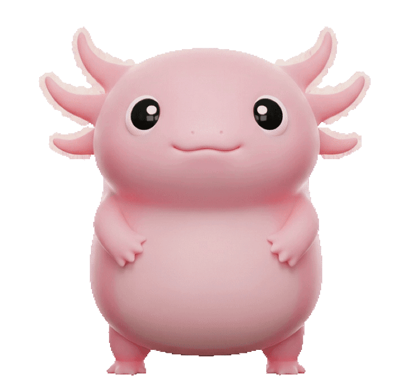 The approved axolotl, standing still