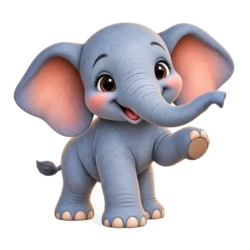 The same baby elephant waving its trunk in a seamless loop