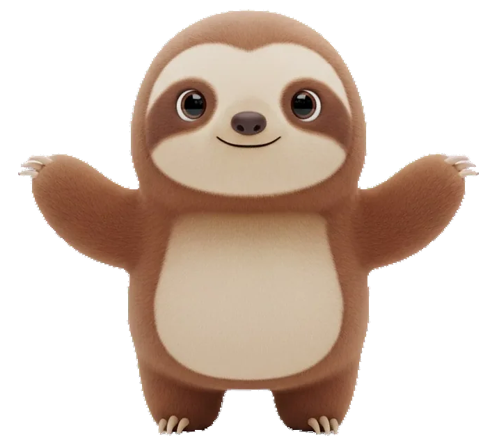 Moe, a sleepy sloth for slow, cozy moments, animated