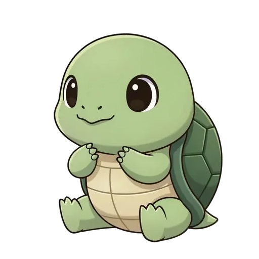 Timo, a reassuring turtle who keeps calm, animated